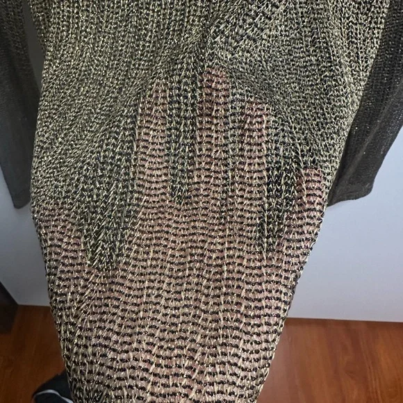 Zara Metallic Sheer Long Sleeve Blouse - Picture 3 of 8